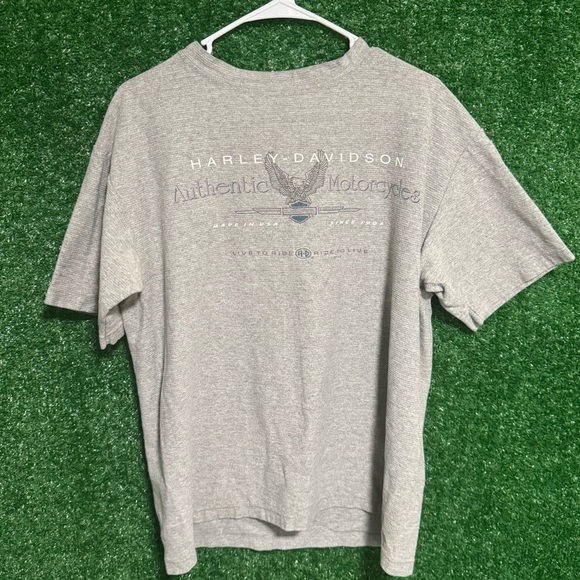 Harley-Davidson Gray Short Sleeve Tee Casual Style - Picture 2 of 4